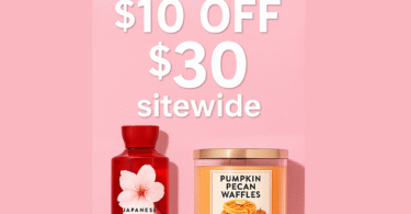 Bath & Body Works $10 off $30