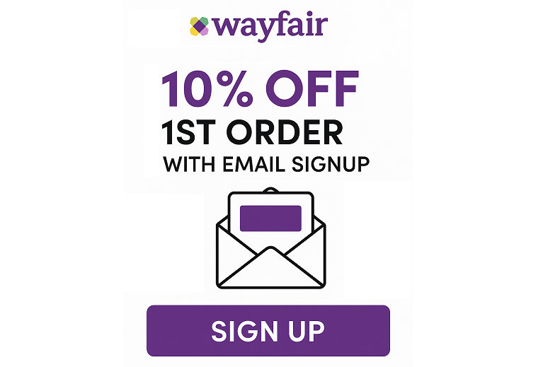 Wayfair 10% off 1st order