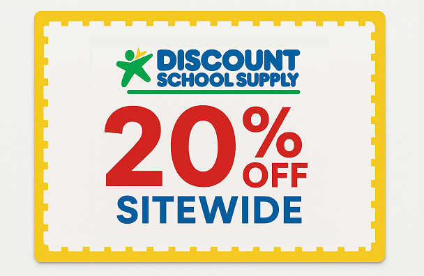 discount school supply coupon 20% off sitewide