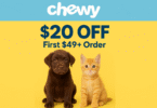 Chewy $20 off First $49+