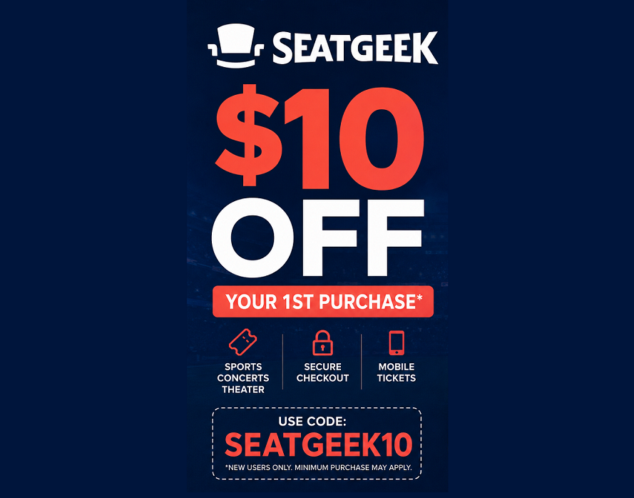 SeatGeek $10 Off 1st Purchase